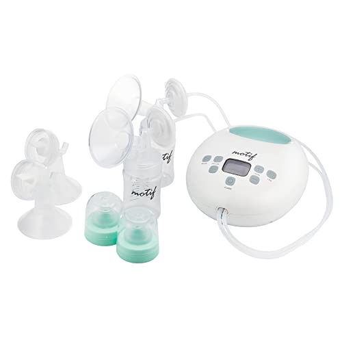 Motif Medical Luna with Battery Double Electric Breast Pump, Portable Breast Pump with Battery - Easy to Use, Quiet Motor, Built-in LED Night Light